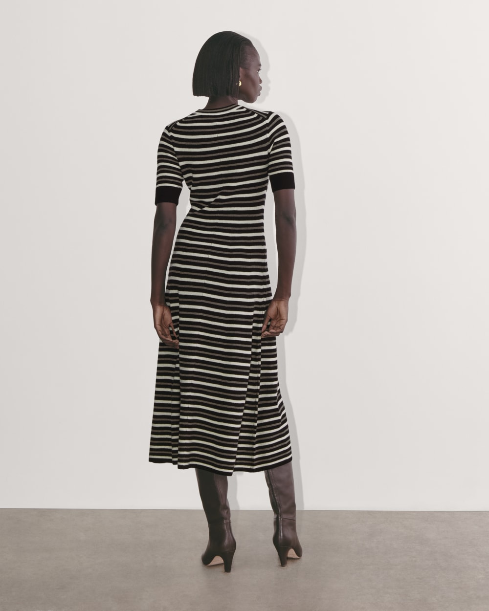 The Ribbed Sweater Dress | Taupe / Canvas / Black
