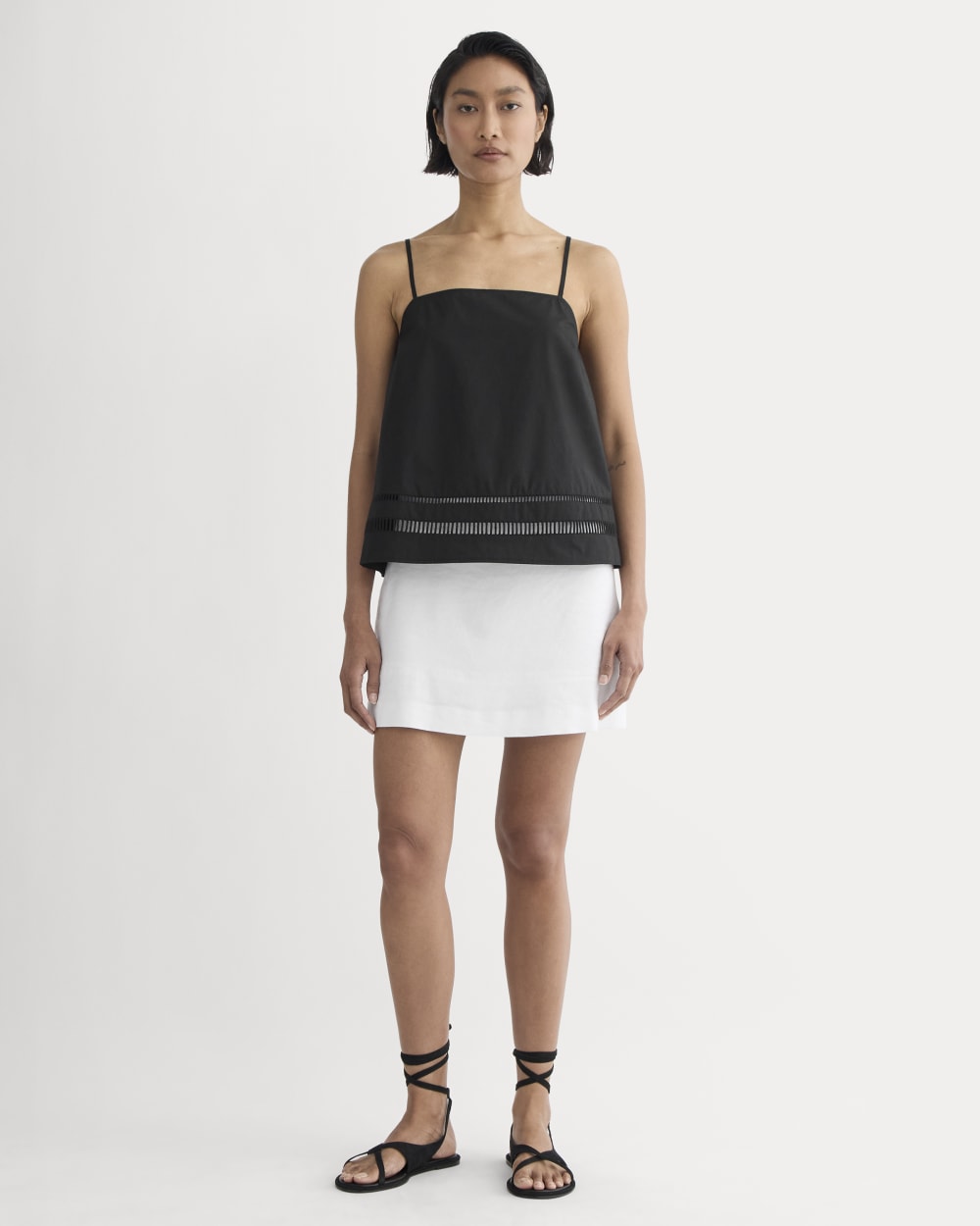 The Lace Trim Tank | Black