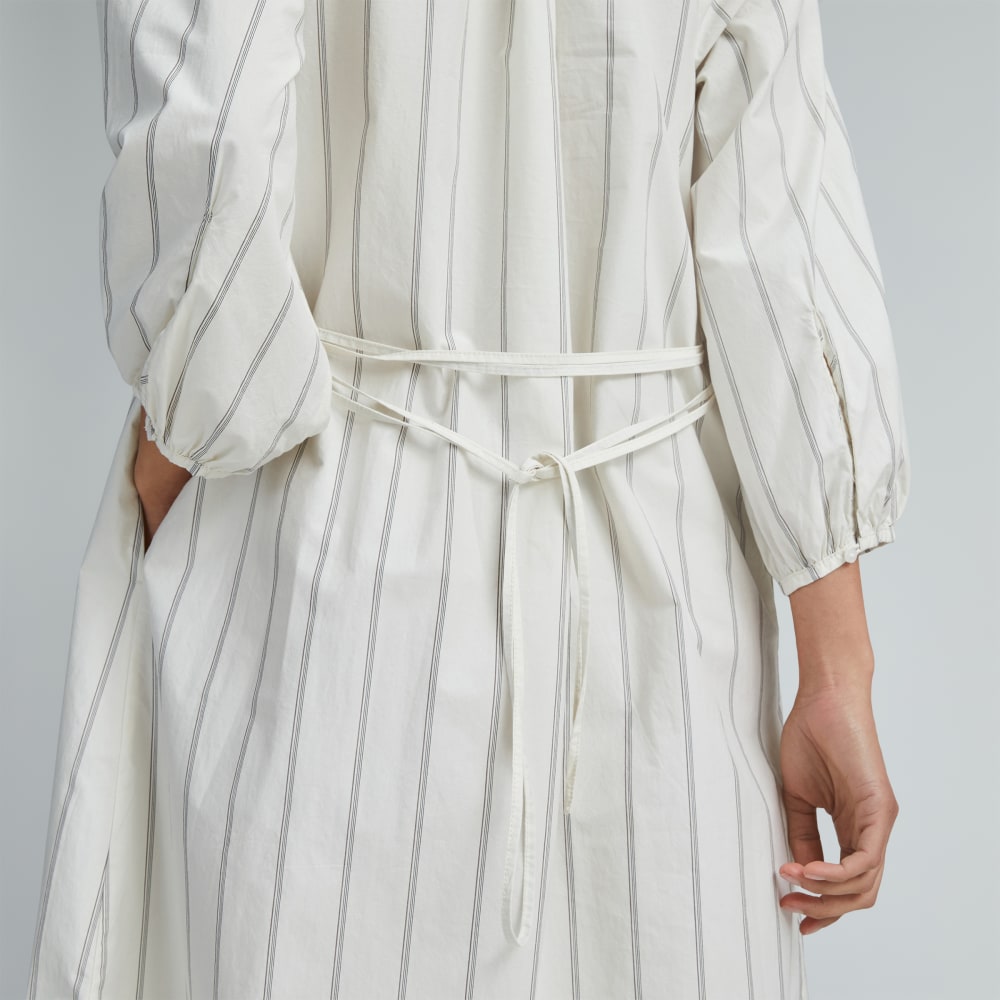 The Raglan Sleeve Poplin Dress | Black / Canvas Tan