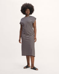 The Muscle Tee Midi Dress | Black / Bone