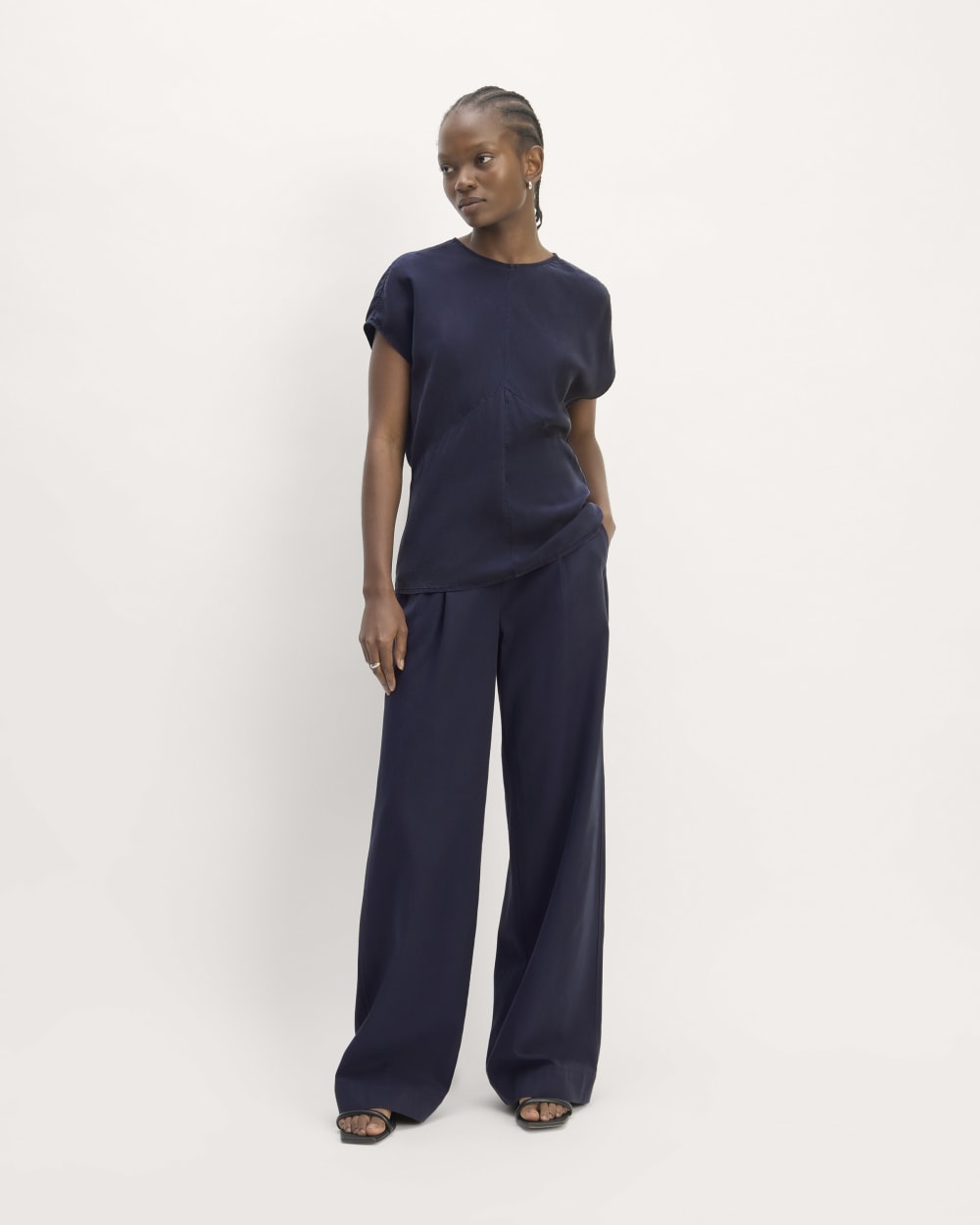The Drape Top in Butterlite | Navy