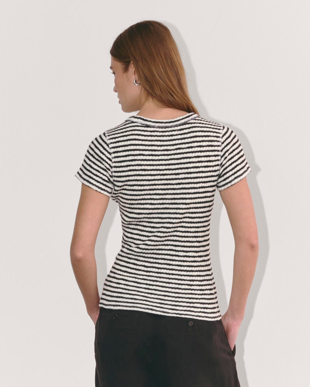 The Cozy Rib Tee | Black / Bone