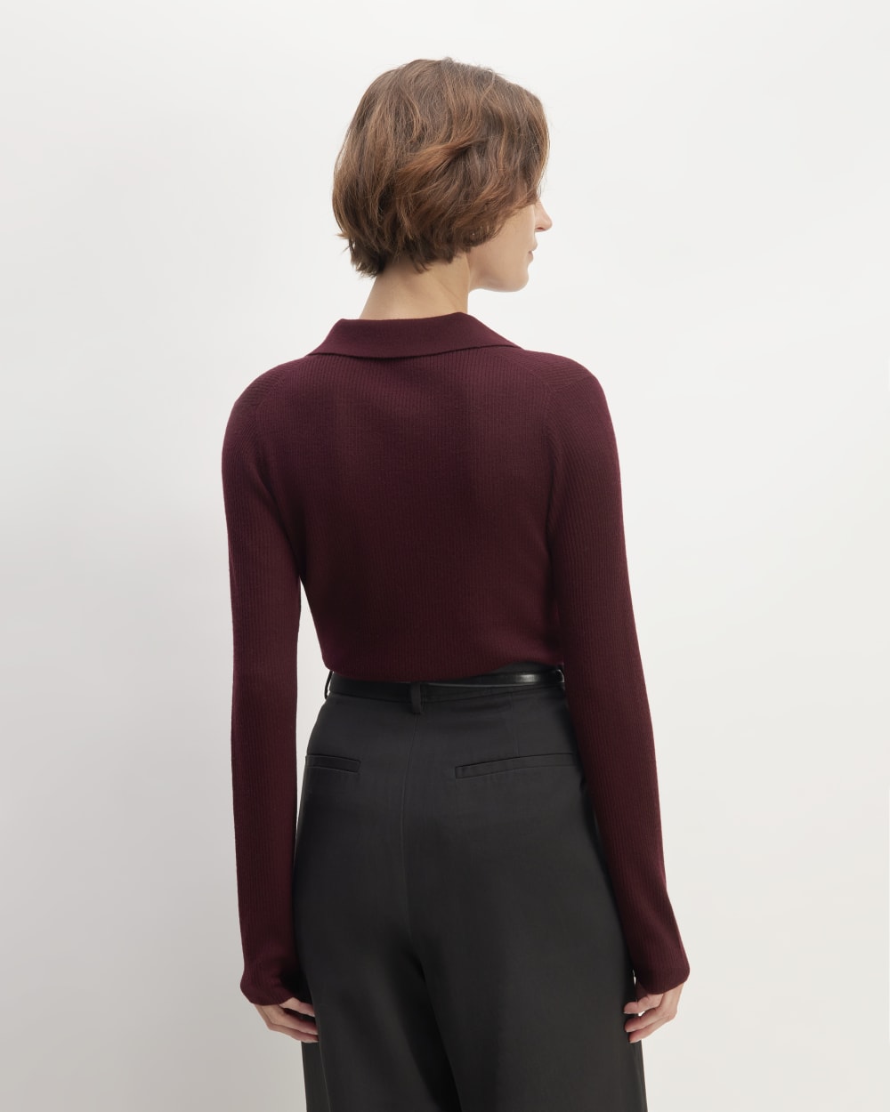 The Polo in Ultrasoft Merino | Burgundy