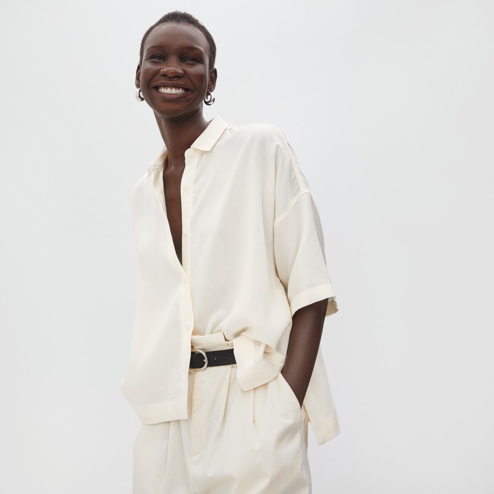 The Drapey Square Shirt | Bone