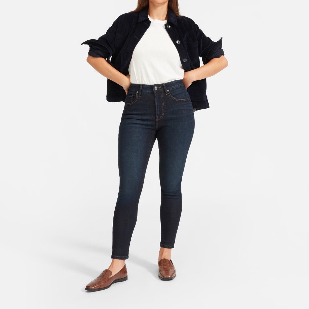 The Curvy Authentic Stretch High-Rise Skinny Jean | Dark Blue Wash | 28.5" Inseam