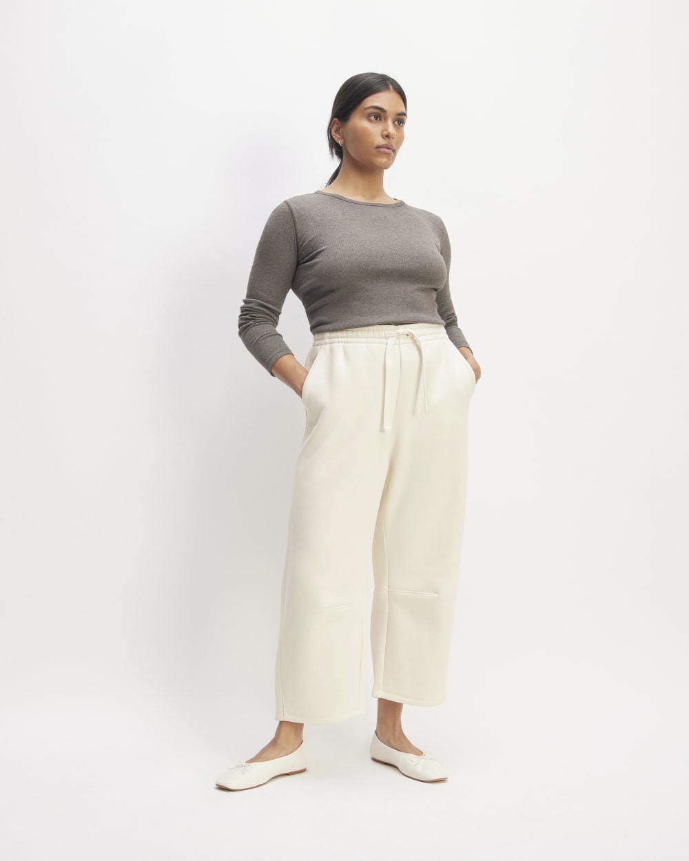 The ReTrack Barrel Sweatpant | Bone