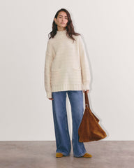 The Oversized Turtleneck in Luxe Merino | Bone