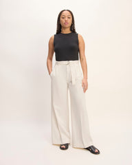 The Pleated Wide-Leg Chino | Bone