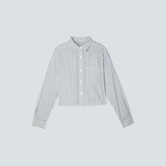 The Way-Short Shirt in Silky Cotton | Deep Blue / Canvas