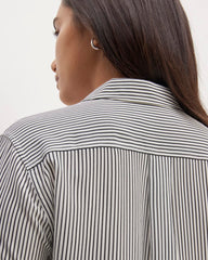 The Utility Shirt in Washable Silk | Black / White