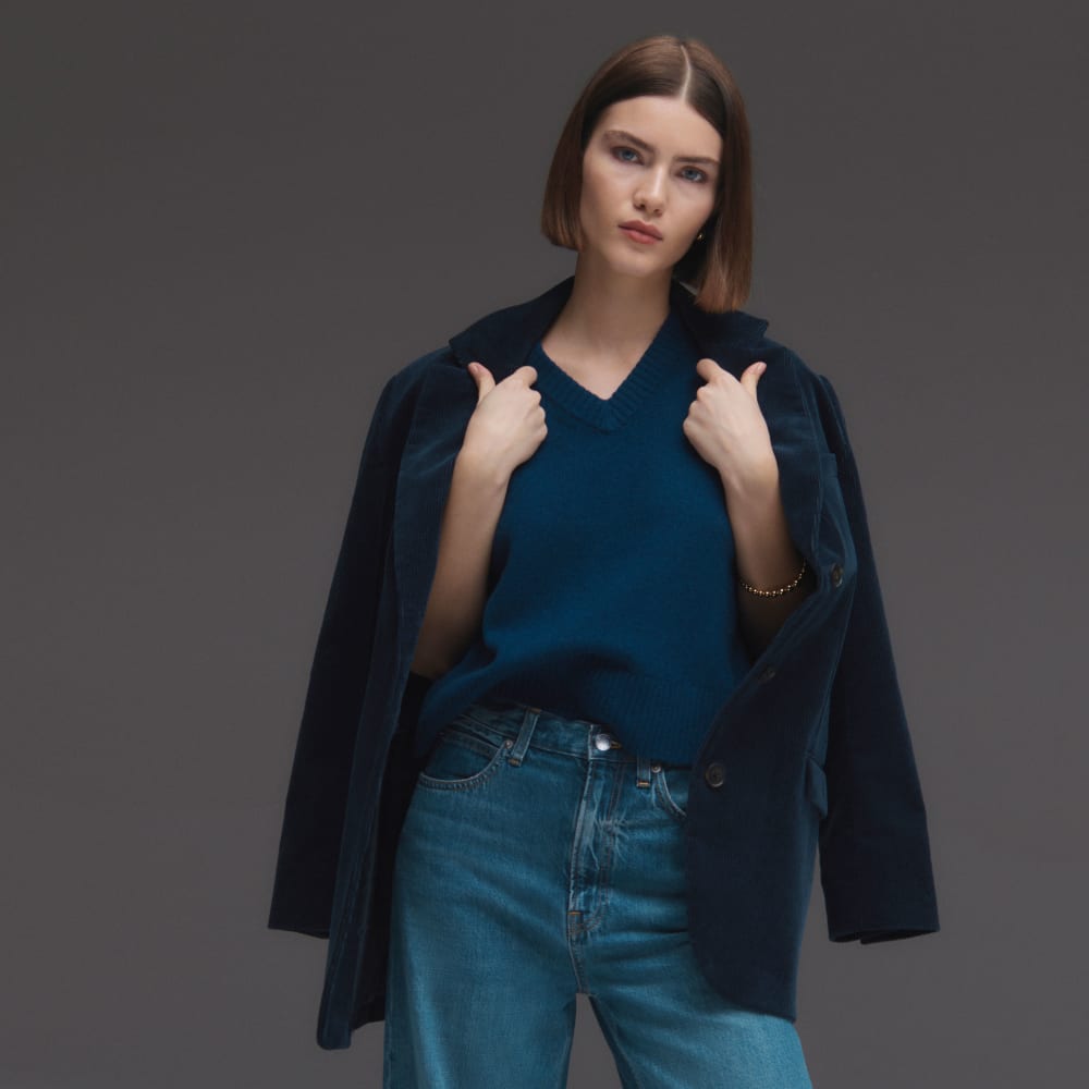 The Corduroy '80s Blazer | Deep Navy