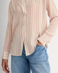 The Must-Have Shirt in Washable Silk | Bone / Dusky Rose