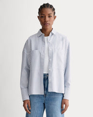 The Boxy Oxford | Bone / Mazarine Blue