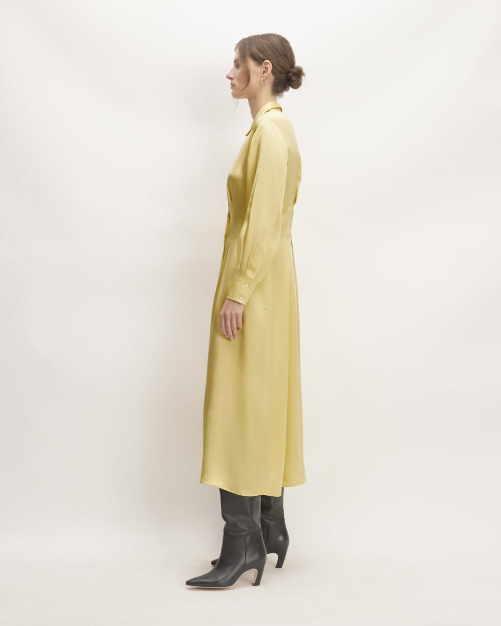 The Hammered Satin Shirt Dress | Raffia