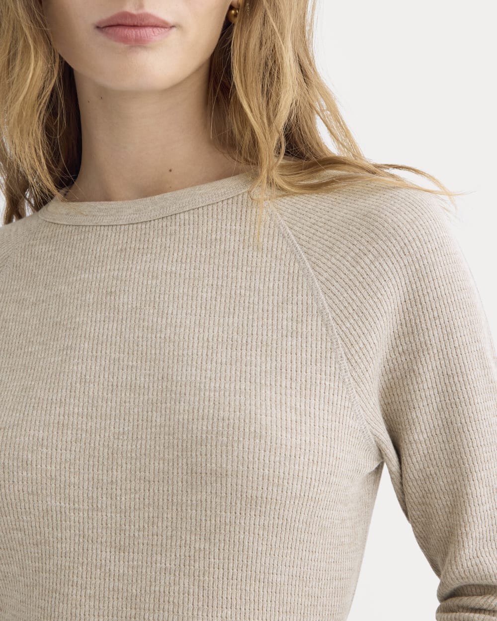 Slim-Fit Crew in Cozy Waffle | Heathered Oatmeal