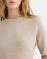 Slim-Fit Crew in Cozy Waffle | Heathered Oatmeal