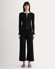 The Smocked Cardigan | Black