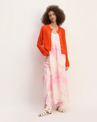 The Everlane x Marques' Almeida Alpaca Mesh Cardigan | Red Orange