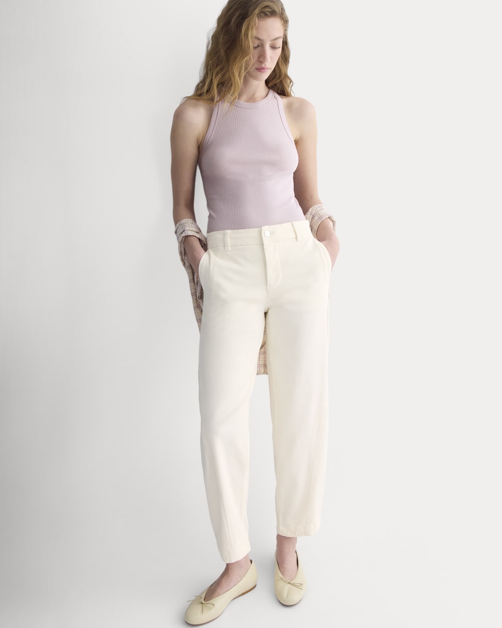 Twisted Seam Barrel Pant | Bone