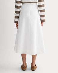 The Midi Skirt in Ultrasoft Cotton | White