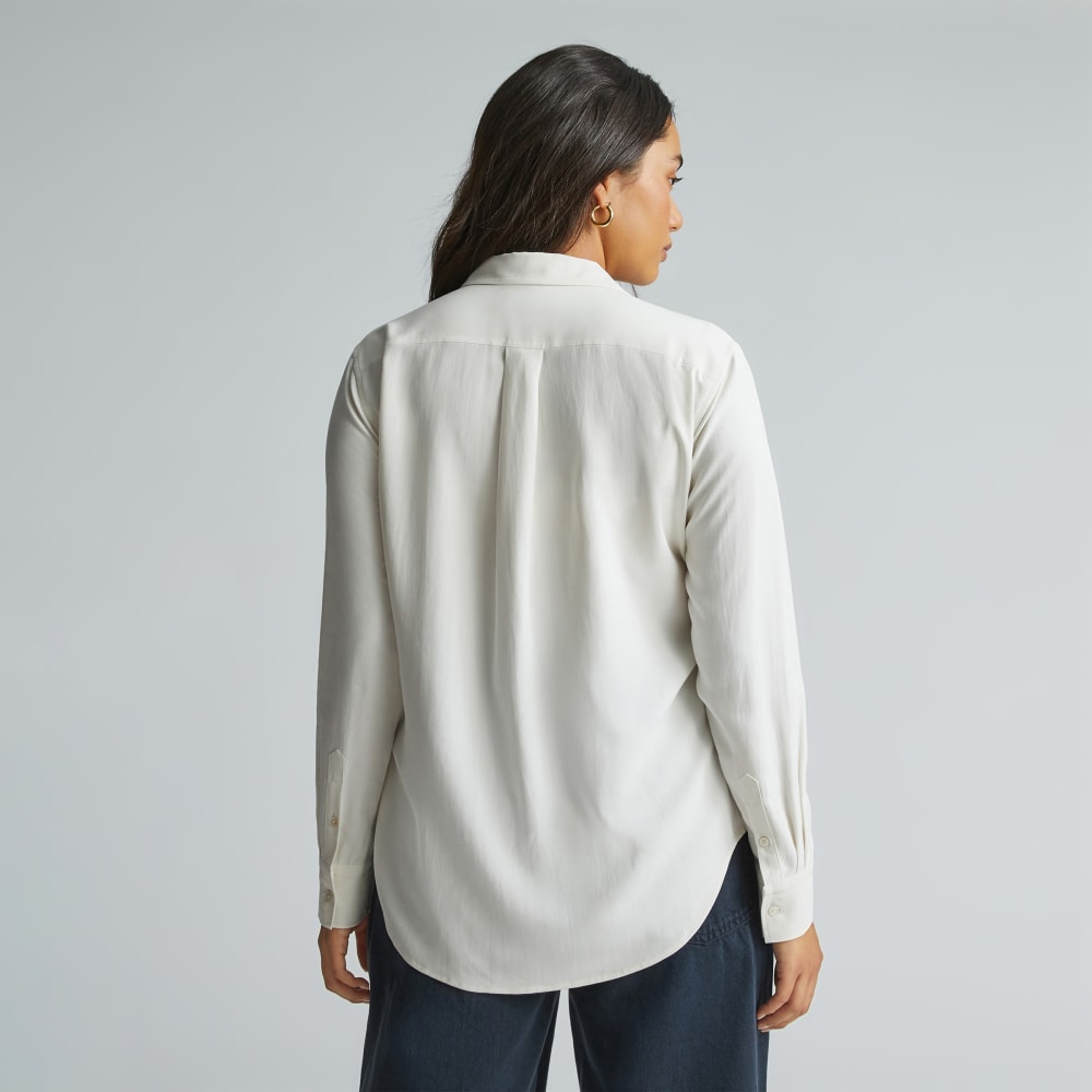 The Washable Silk Relaxed Shirt  | Bone