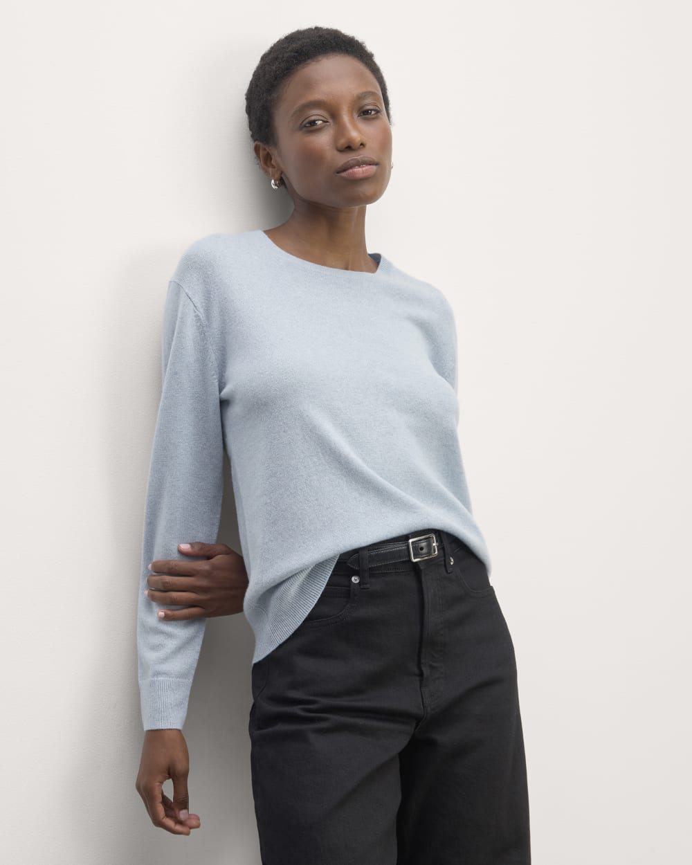 The Classic Crew in Cashmere | Sky Blue