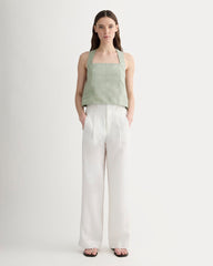 The Crossback Tank in Linen | Seagrass