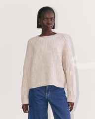 The Fisherman Crew in Cloud | Heathered Oat