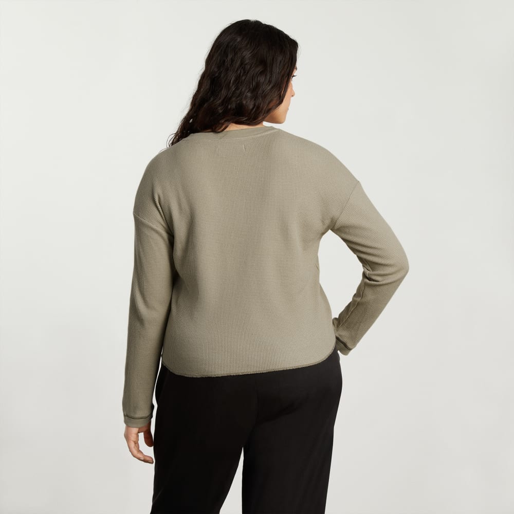 The Organic Cotton Waffle Henley | Field Green