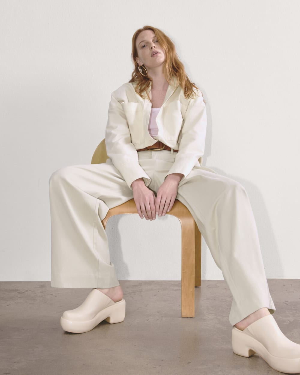The Draper Pleated Pant in Buttersmooth | Sandstone | 32" Inseam