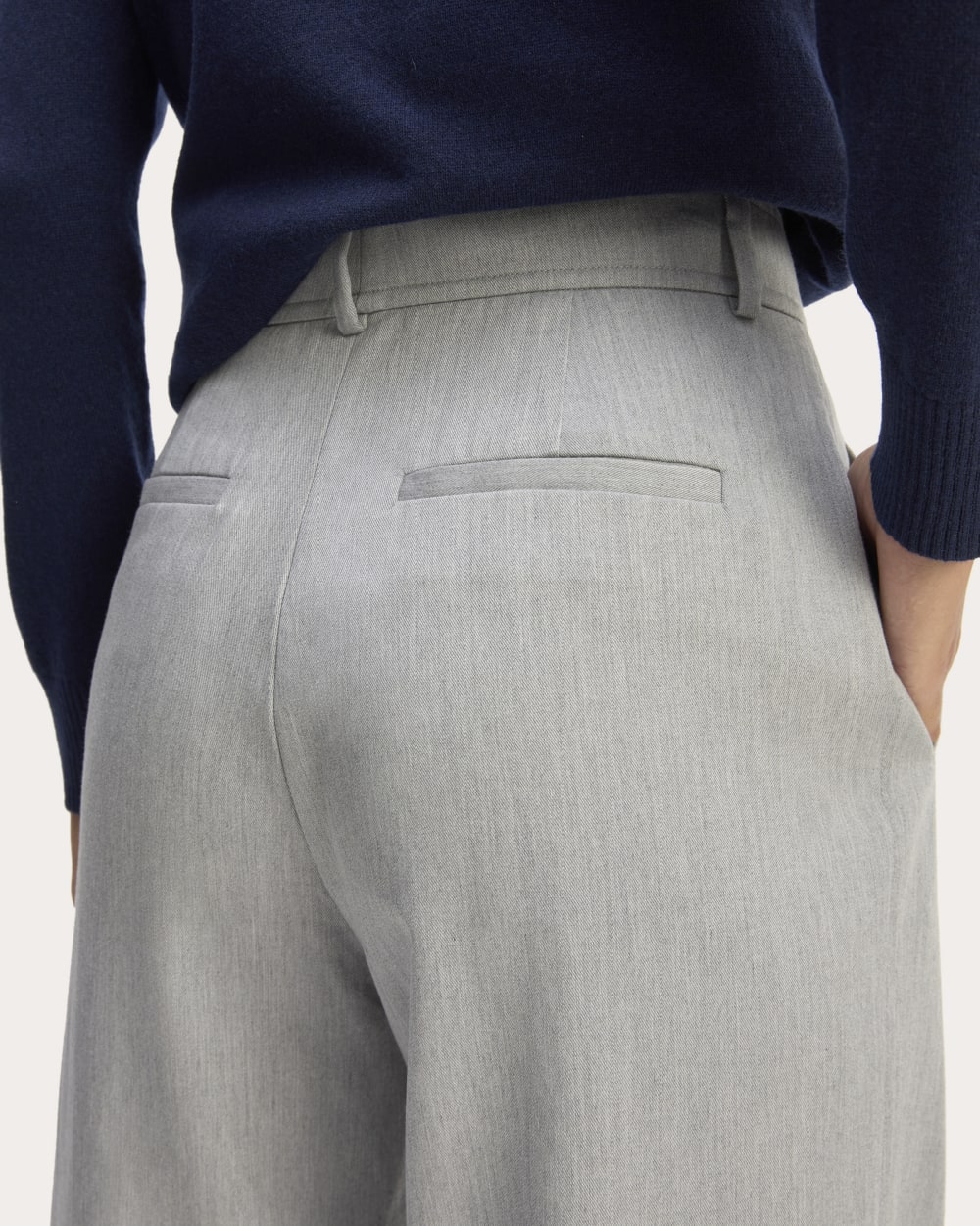The Draper Pleated Pant in Buttersmooth | Heather Steel | 30" Inseam