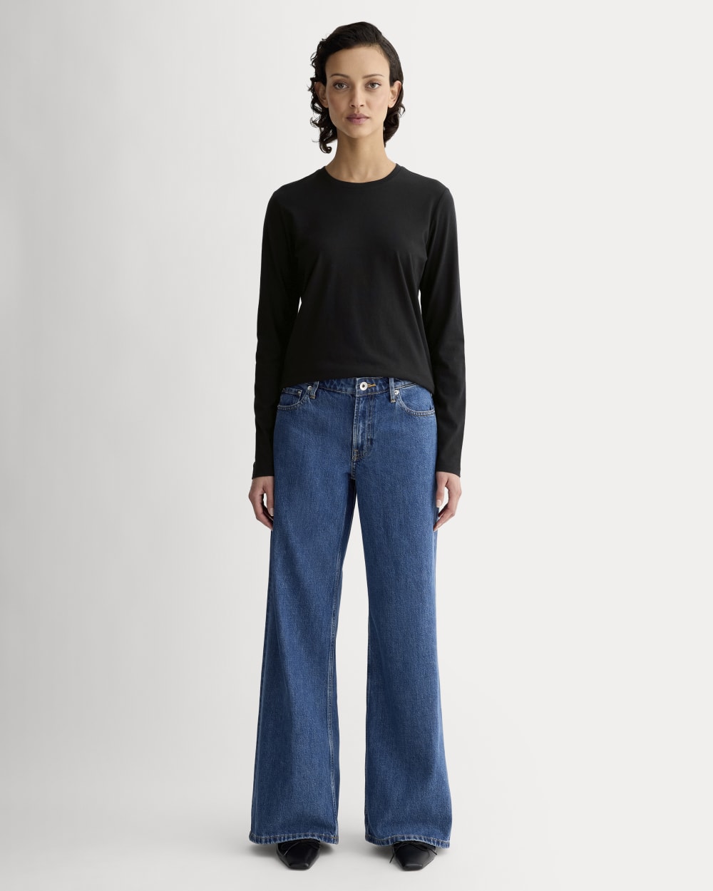 The Slim Long-Sleeve Crew in Essential Cotton | Black