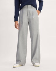 The Draper Pleated Pant in Buttersmooth | Heather Steel | 30" Inseam