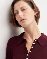 The Polo in Ultrasoft Merino | Burgundy