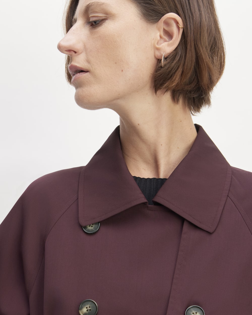 The Italian Wool Modern Trench | Burgundy