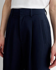 The Draper Pleated Pant in Buttersmooth | Navy | 30" Inseam