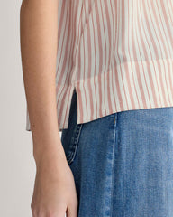 The Notch Shirt in Washable Silk | Bone / Dusky Rose