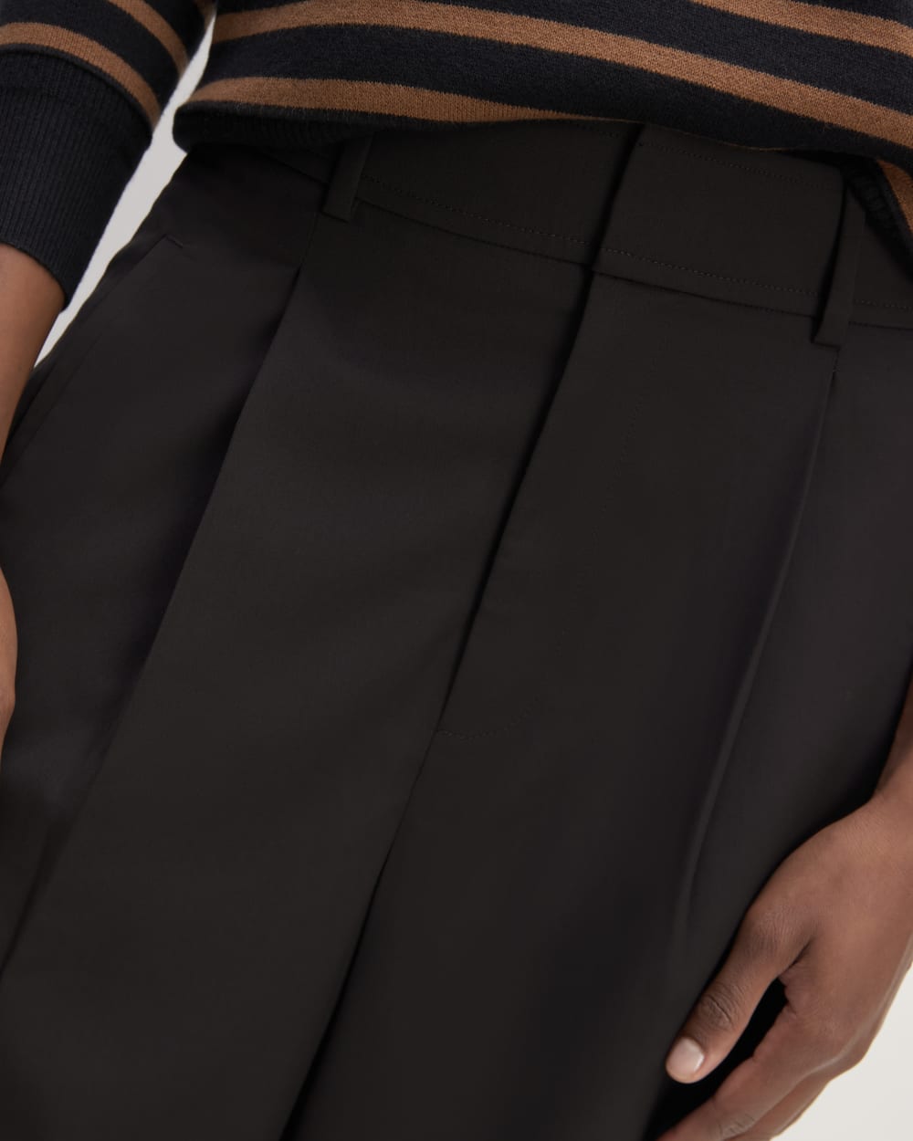 The Italian Wool Way-High® Drape Pant | Black