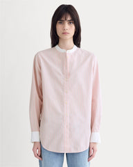 The Oversized Shirt in Ultrasoft Cotton | Pink / White