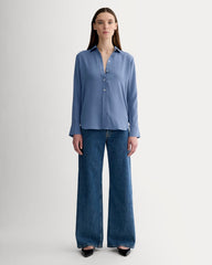 The Must-Have Shirt in Washable Silk | French Blue