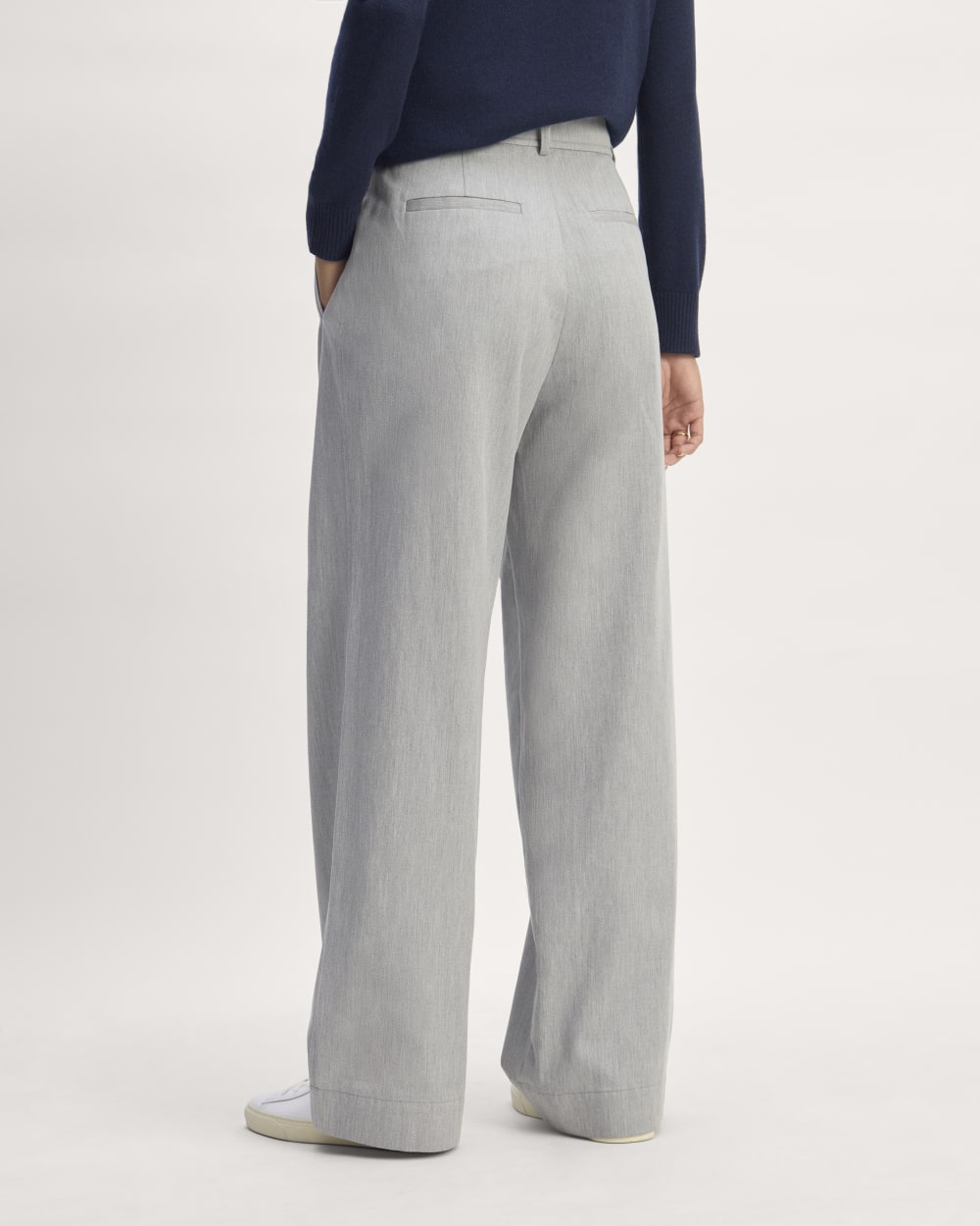 The Draper Pleated Pant in Buttersmooth | Heather Steel | 30" Inseam