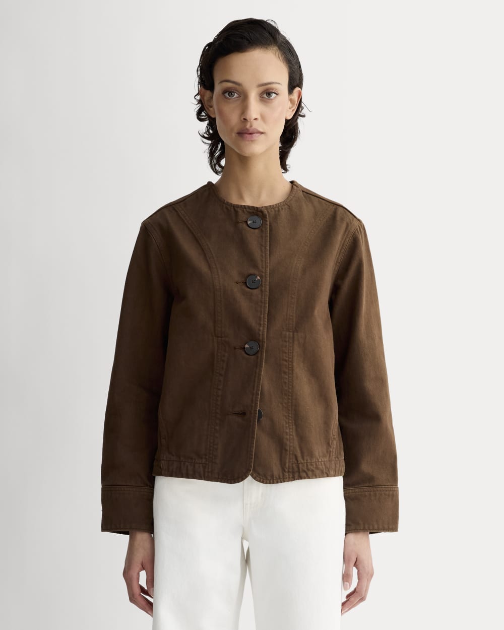 The Denim Barrel Jacket | Cocoa