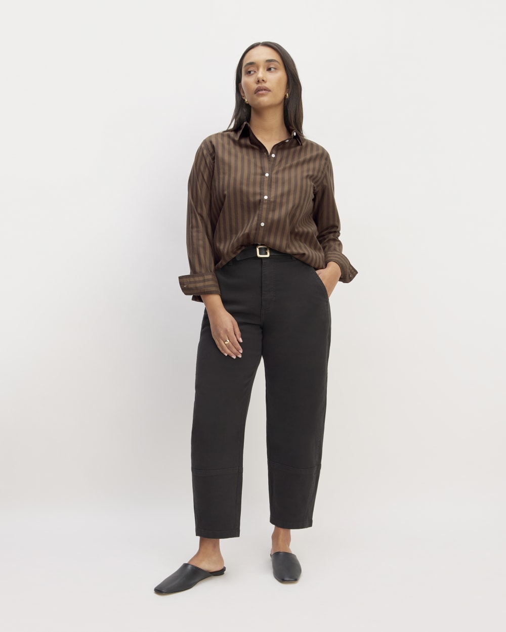 The Must-Have Shirt in Silky Cotton | Cocoa / Black