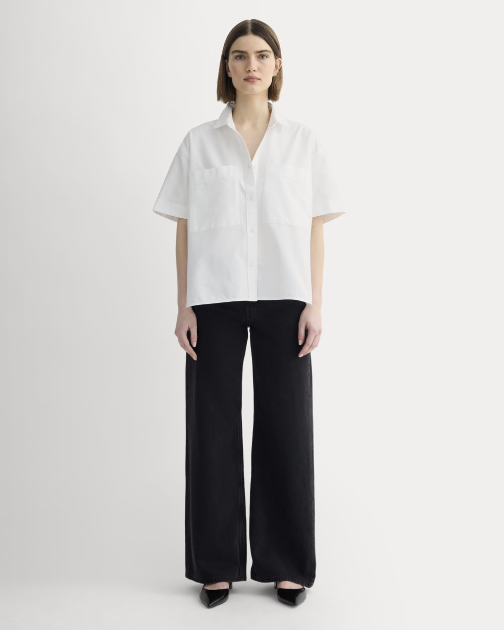 The Short-Sleeve Boxy Oxford | White