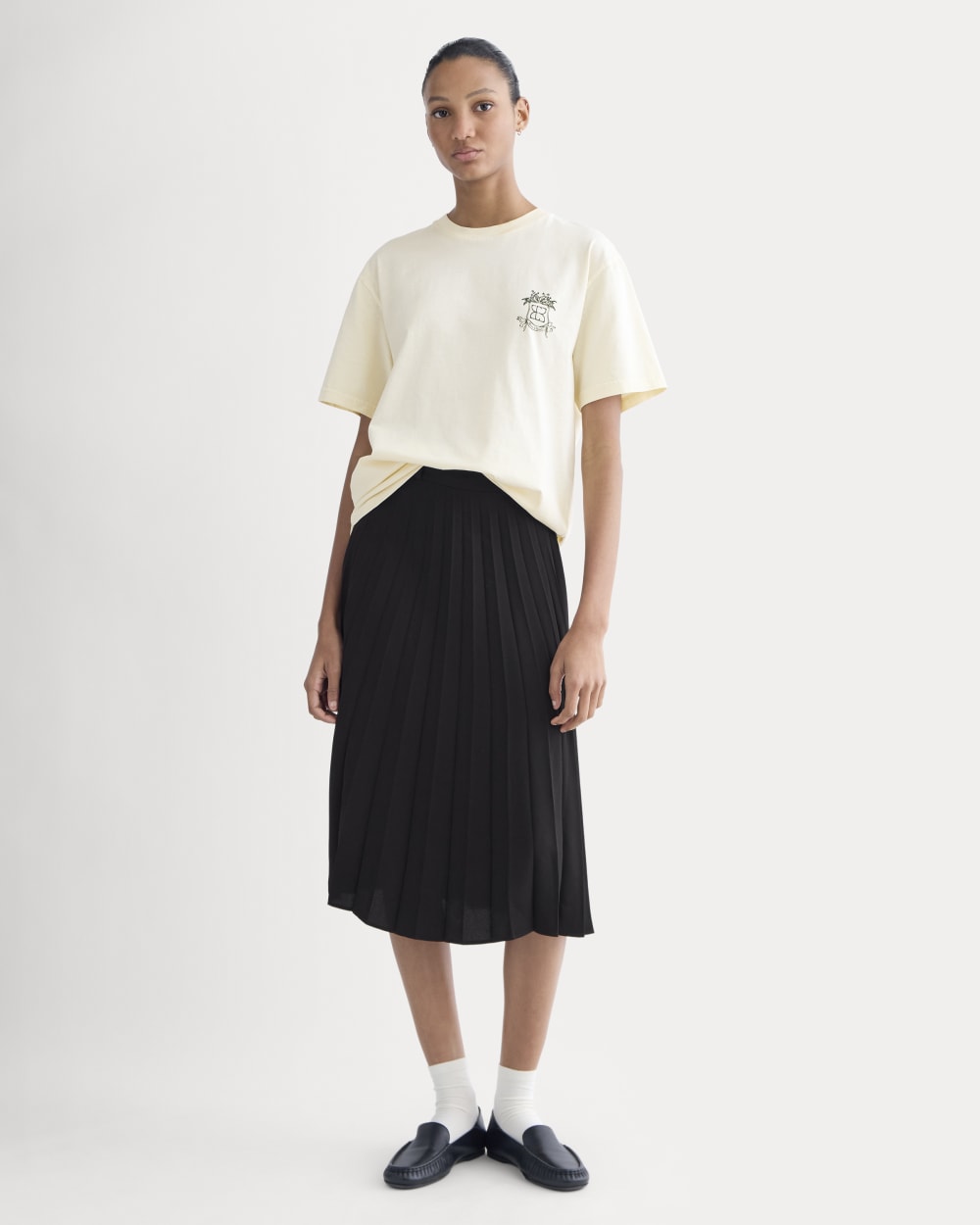 Everlane x Peace and Quiet Crest Graphic Tee | Bone