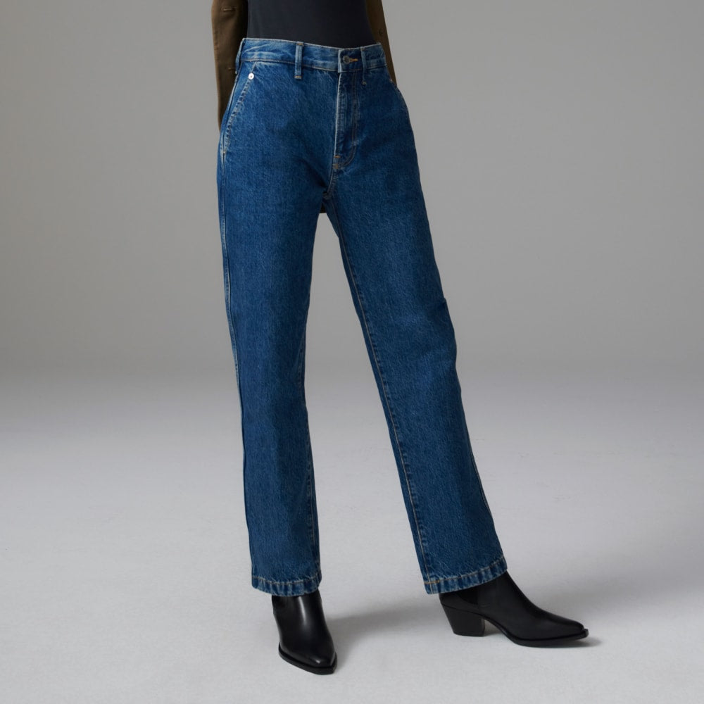 The Cinch Back Utility Jean | Vibrant Blue