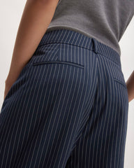 The Draper Pleated Pant in Buttersmooth | Navy / Bone | 30" Inseam