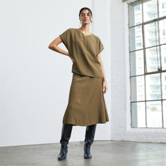 The City Stripe Midi Skirt | Beech