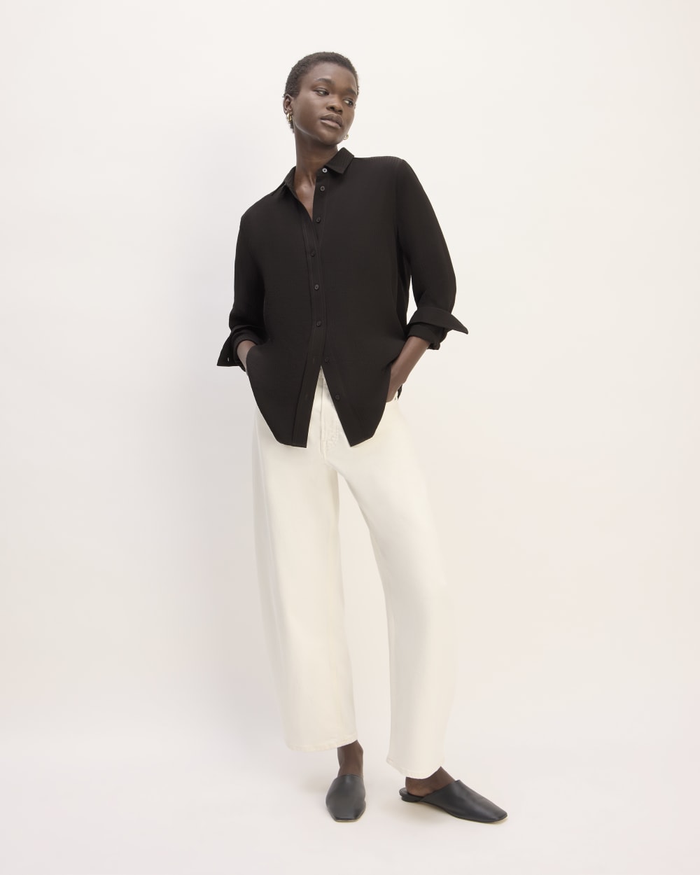 The City Stripe Relaxed Shirt | Black