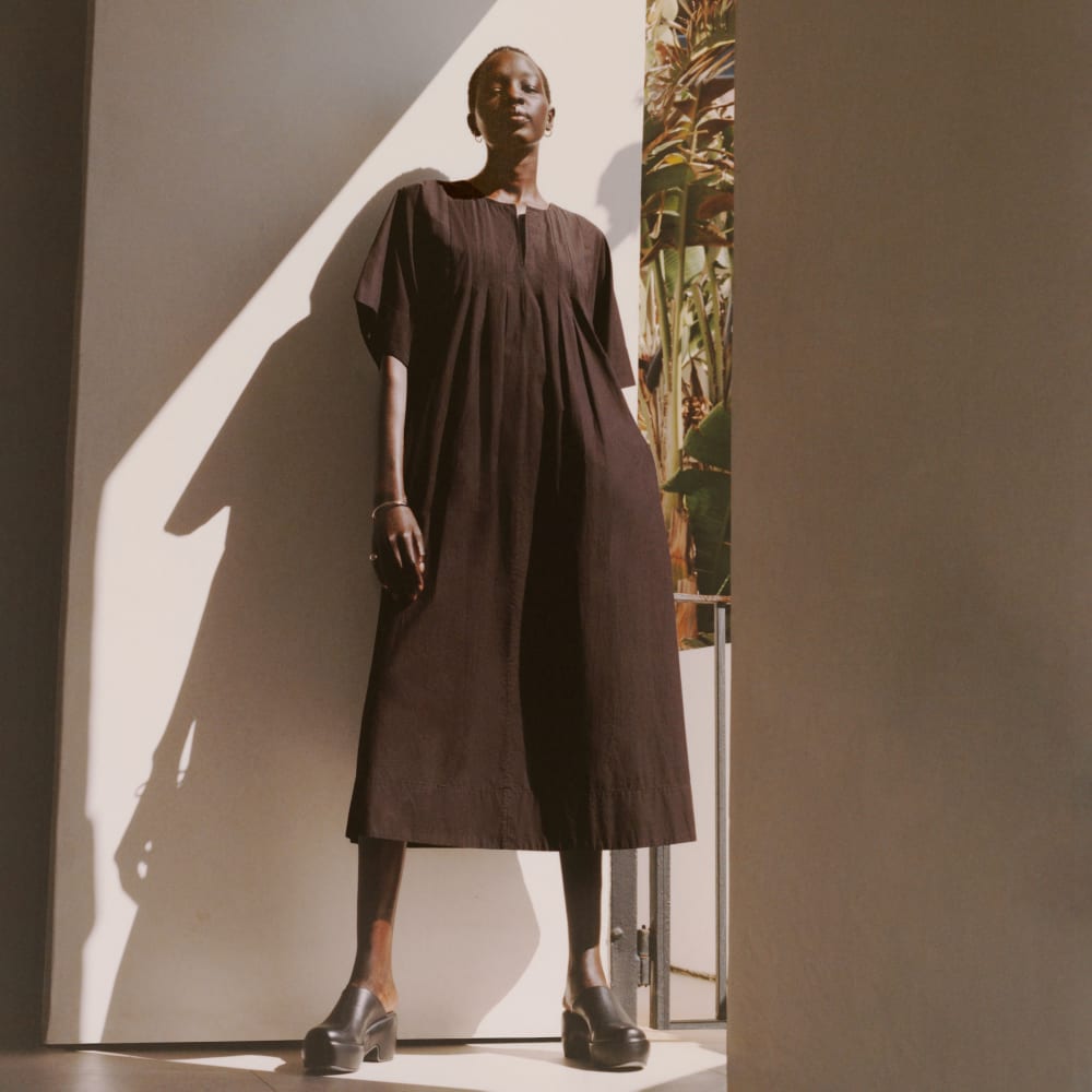 The Poplin Caftan Dress | Black